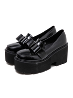 フロントリボンローファー/ブラック