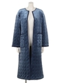 QUILTING VELOURS COAT/NVY
