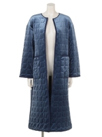 QUILTING VELOURS COAT/NVY