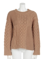 ブロッキングケーブルニット/KHK