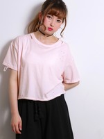 WEGO/クロップドダメージTシャツ