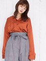 WEGO/サテン開襟シャツ