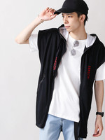 WEGO/ノースリーブプリントZIPパーカー