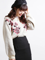 WEGO/フラワーVネックニット