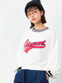 WEGO/ラインリブチアーロゴスウェット