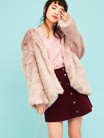 WEGO/前ボタンコーデュロイミニスカート