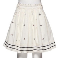 【50%OFF】【キッズサイズ向け】マリン総柄刺しゅうスカート