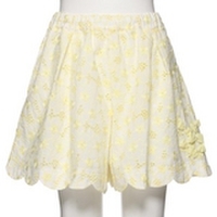 【50%OFF】裾スカラップ花柄キュロット