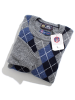 【gim/ジム】英国羊毛アーガイルクルーネックニット