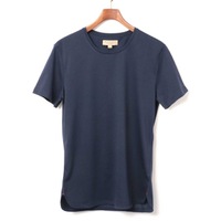 【新品】 クルーネック ラウンドカット 半袖Tシャツ M バーバリー y-001396 BURBERRY ネイビー メンズ
