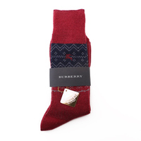 【新品】 ソックス カシミヤ 25〜26cm バーバリーロンドン 45830 BURBERRY LONDON レッド系 メンズ