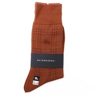 【新品】 ソックス 靴下　チェック 23〜24cm バーバリー 45947 BURBERRY オレンジ系 メンズ
