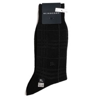 【新品】 チェックビジネスソックス 靴下  バーバリー 70626 BURBERRY ブラック メンズ