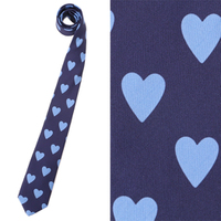 【新品】 ネクタイ（ハート柄）  バーバリーロンドン y-000687 BURBERRY LONDON ブルー系×ネイビー系 メンズ