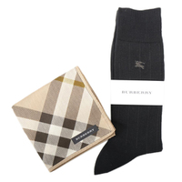 【新品】 ハンカチ&靴下セット バーバリー 44631 BURBERRY ベージュ系×ブラック系 メンズ