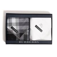 【新品】 ハンカチ　２枚セット　箱入り  バーバリーロンドン 67442 BURBERRY LONDON ブラック、グレー レディース