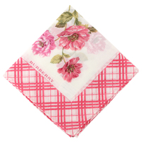 【新品】 ハンカチ（柄物）  バーバリーロンドン 51481 BURBERRY LONDON ピンク系×ホワイト系 レディース