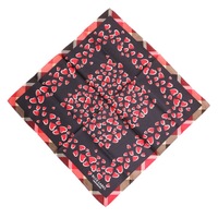 【新品】 ブルーレーベル クレストブリッジ ハート　チェック　薄手　ハンカチ  76385 BLUE LABEL CRESTBRIDGE ブラック レディース