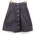 【新品】 ブルーレーベル クレストブリッジ 金ボタンサイドベルトフレアスカート 38 76029 BLUE LABEL CRESTBRIDGE ネイビー レディース