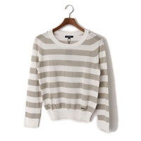 【新品】 ボーダーセーター 2 バーバリーロンドン 49033 BURBERRY LONDON グレー系×ホワイト系 レディース