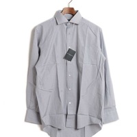 【新品】 ワイドカラーロングスリーブシャツ M バーバリーロンドン 71065 BURBERRY LONDON グレー メンズ