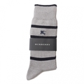 【新品】 靴下（ボーダー） 25〜27 バーバリー 53412 BURBERRY グレー系 メンズ
