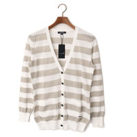 【新品】 長袖ボーダーニットカーディガン  バーバリーロンドン 49265 BURBERRY LONDON ベージュ系 レディース