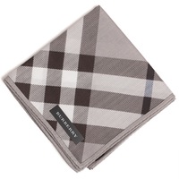 【新品】 薄手 ハンカチ チェック  バーバリー 72217 BURBERRY グレー メンズ