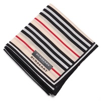 【新品】 薄手 ハンカチ ボーダー  バーバリー 72034 BURBERRY ベージュ レディース