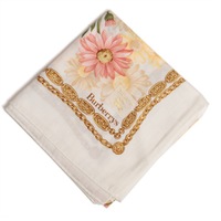 【新品】 薄手 ハンカチ 花柄  バーバリーズ 72308 Burberrys ホワイト メンズ