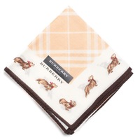 【新品】 薄手 ハンカチ 犬  バーバリー 72004 BURBERRY ベージュ レディース