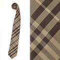 【新品】バーバリーロンドン チェックネクタイ 41016 ブラウングレー系 メンズ シンプルなスーツと相性抜群