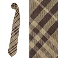 【新品】バーバリーロンドン チェックネクタイ 41016 ブラウングレー系 メンズ シンプルなスーツと相性抜群