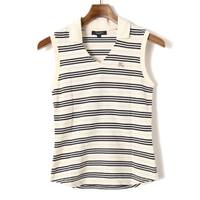 えり付きベスト　ストライプ 1 バーバリーロンドン 58735 BURBERRY LONDON ネイビー系×ホワイト系 レディース