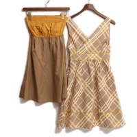 インナー付きチェックワンピース イエロー 38 バーバリーブルーレーベル 69761 BURBERRY BLUE LABEL イエロー レディース