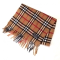 ウール英国チェックマフラー 17643 バーバリーズ キャメル レディース メンズ 14ws