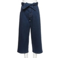 【50%OFF】クロップド丈デニムワイドパンツ
