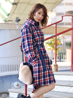 シャギーネルチェックワンピース