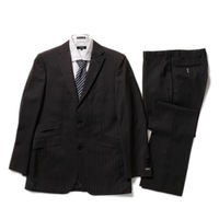ストライプノッチドラペルテーラードシングルジャケットスーツ 40R バーバリーブラックレーベル 65342 BURBERRY BLACK LABEL グレー メンズ