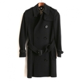 ダブルフロントウールロングコート 34 バーバリーロンドン 68322 BURBERRY LONDON ブラック レディース