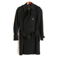 ダブルフロントウールロングコート 34 バーバリーロンドン 68322 BURBERRY LONDON ブラック レディース