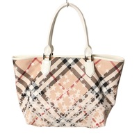 チェックスタープリントトートバッグ  バーバリー br01001453 BURBERRY ベージュ レディース