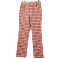 チェックパンツ 38 バーバリーブルーレーベル 60843 BURBERRY BLUE LABEL ピンク系 レディース