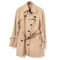 チェックライナー付ウエストベルトトレンチコート 40 バーバリーブルーレーベル 72593 BURBERRY BLUE LABEL ベージュ レディース