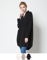 ドレープ裾長袖シャツワンピース【メール便可／100】