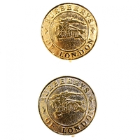 バーバリー イヤリング レディース ゴールド クラシックなコイン型 24184