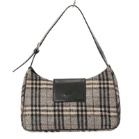 バーバリーブルーレーベル チェックハンドバック 40481 ベージュ系 レディース ツイード風秋冬アイテム