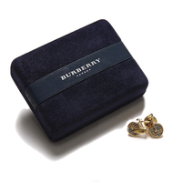 バーバリーロンドン 自転車ピンズ ゴールド系 メンズ 34001 英国チェック柄がワンポイント