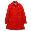 バイアスジップウエストベルトロングコート 38 バーバリーブルーレーベル 66207 BURBERRY BLUE LABEL レッド レディース
