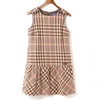 バックジップノースリーブチェックワンピース 38 バーバリーブルーレーベル br01000757 BURBERRY BLUE LABEL ブラウン レディース